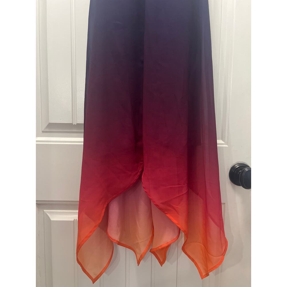Bar III Women Boho Whimsical Handkerchief-Hem Midi Trapeze Dress Size XL Purple - Picture 5 of 6